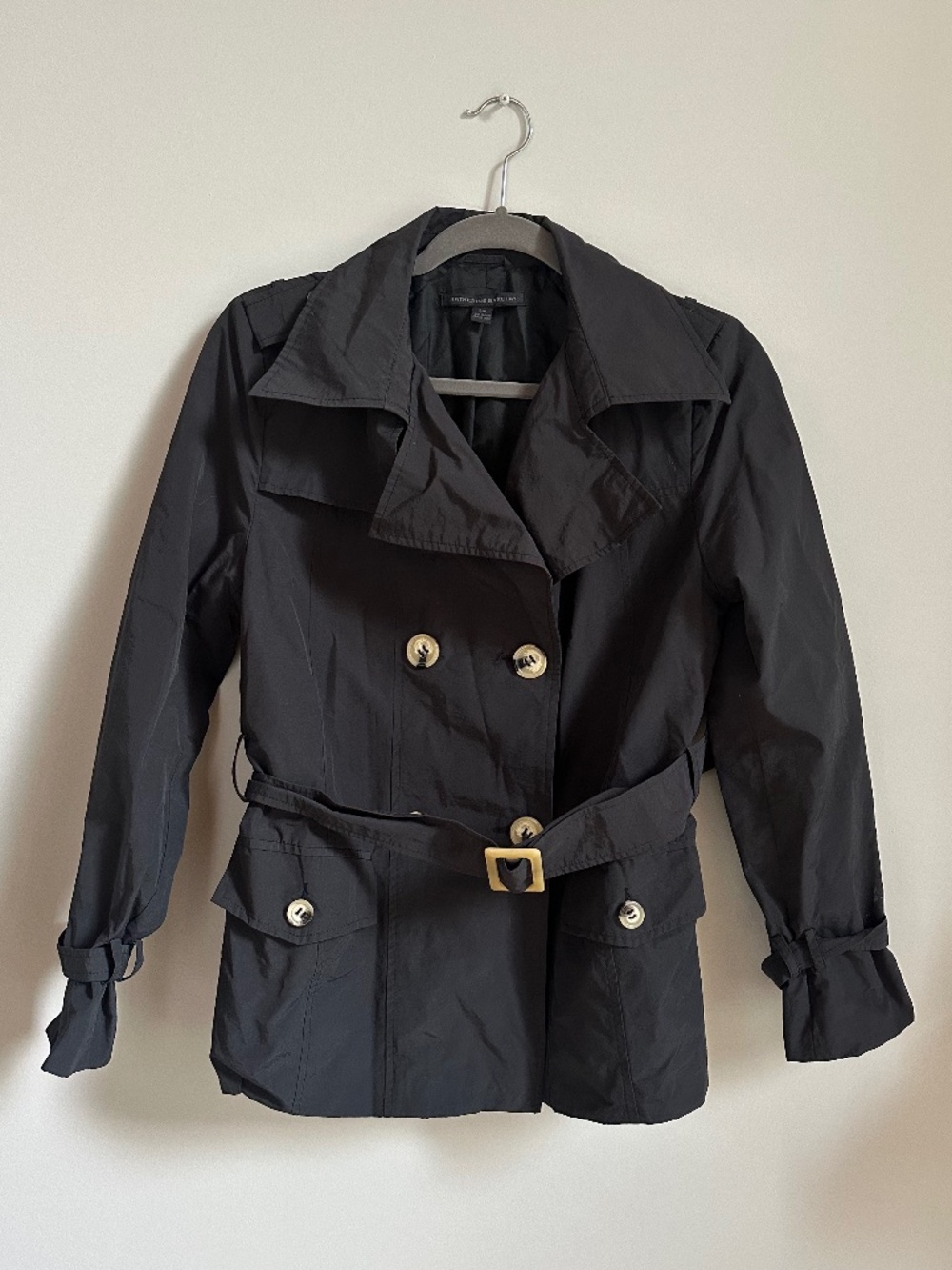 Katherine Barclay Black Belted Trench Coat Jacket